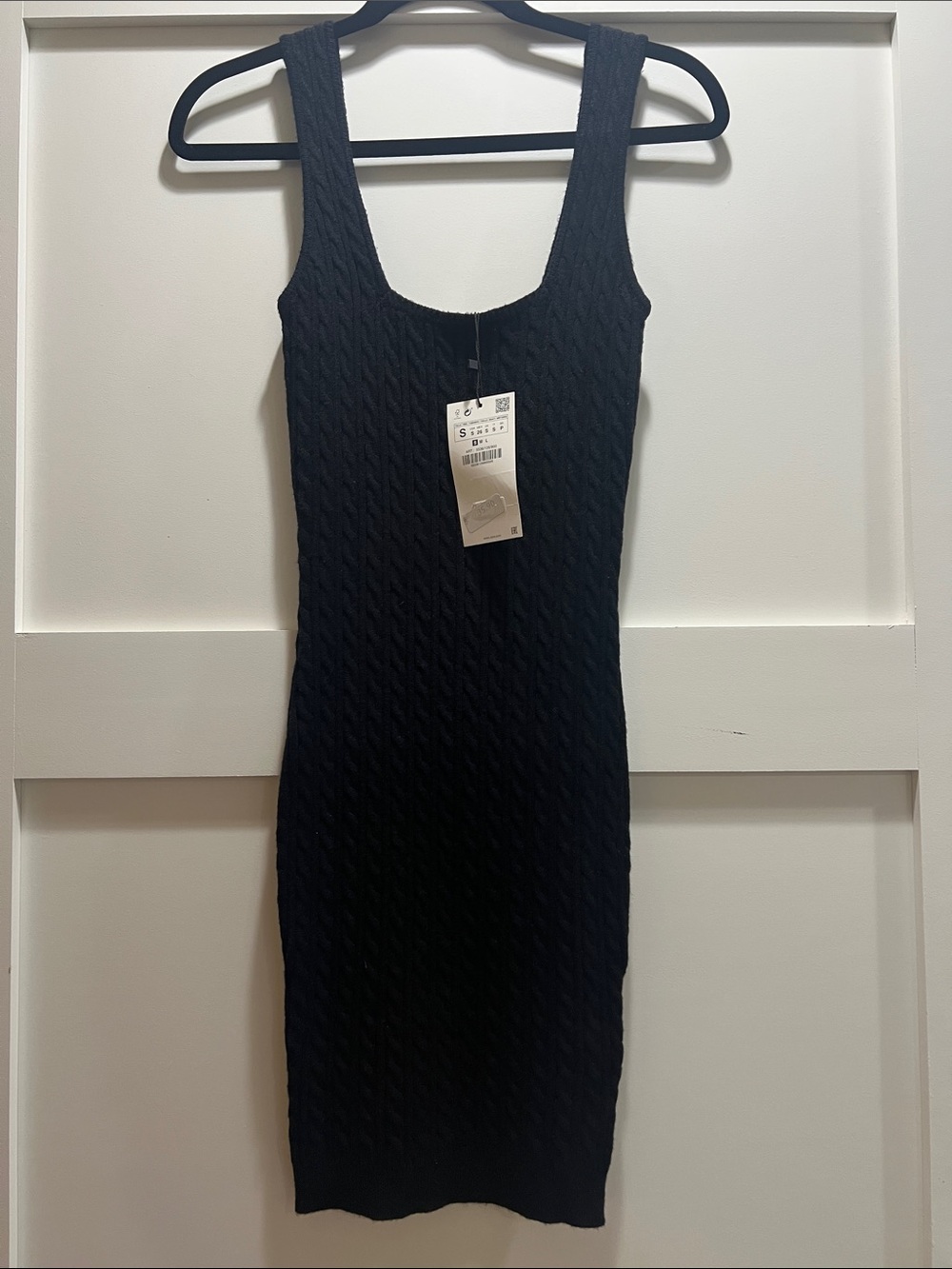 NWT Zara Cable Knit Dress - Black